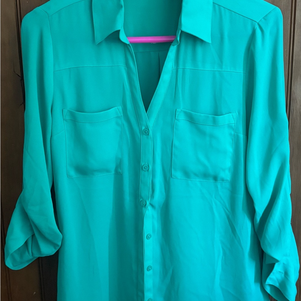 Express Vibrant Green Portofino Shirt